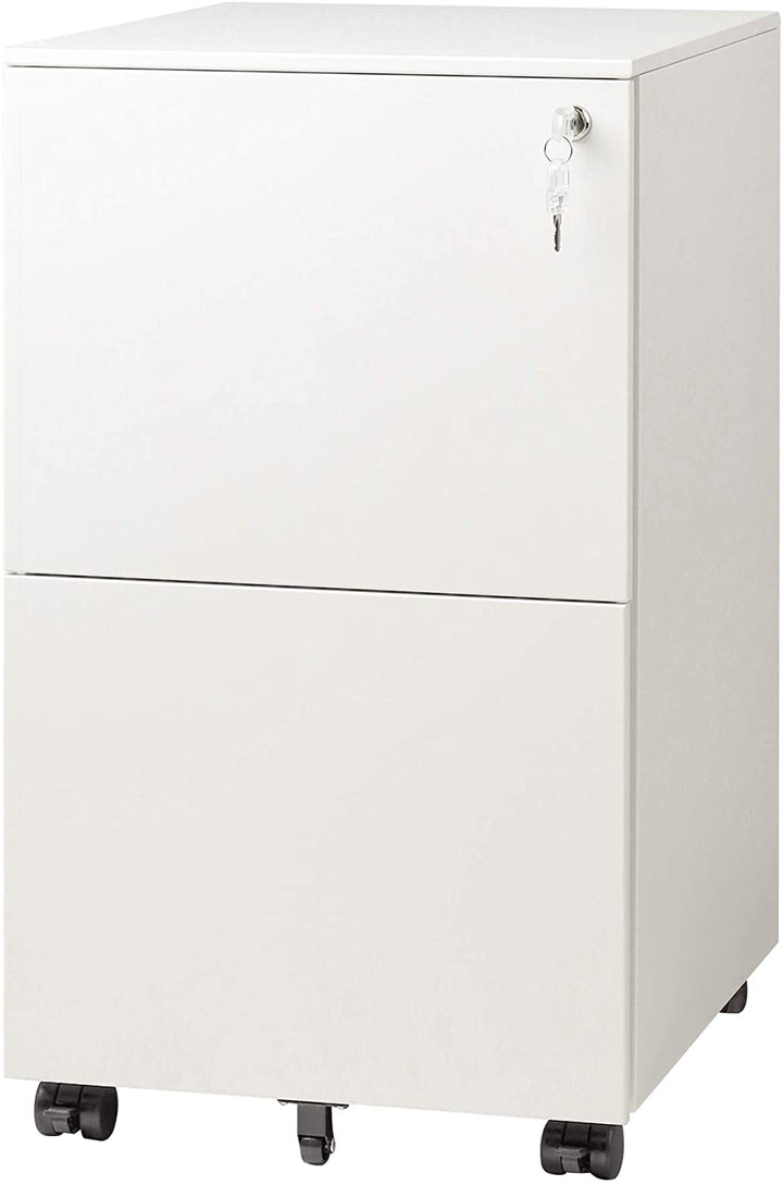Metal 2 Drawer Mobile File Cabinet with Lock | DEVAISE