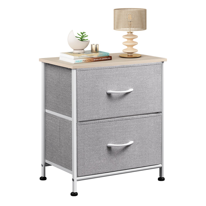 Nightstand with 2 Fabric Drawers | WLIVE