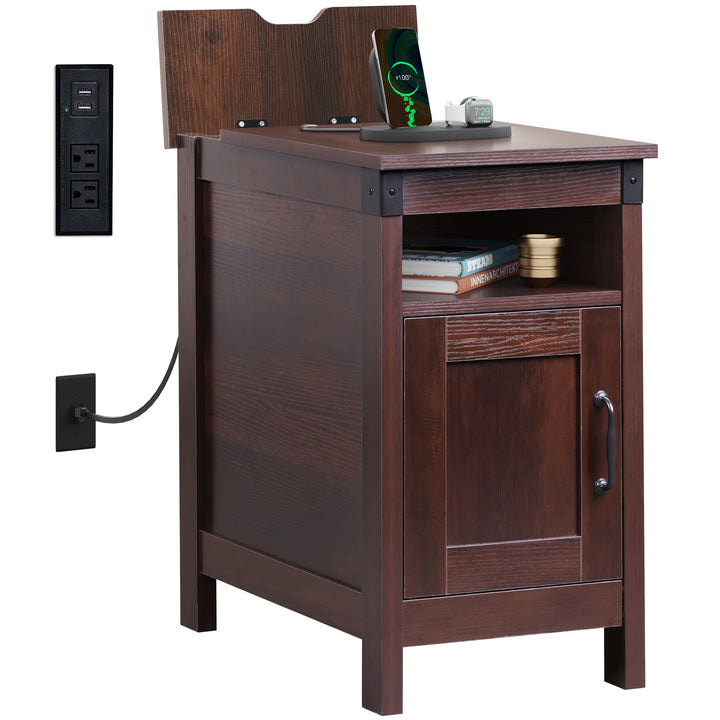 Side Table with Charging Station and USB Ports and Outlets | WLIVE