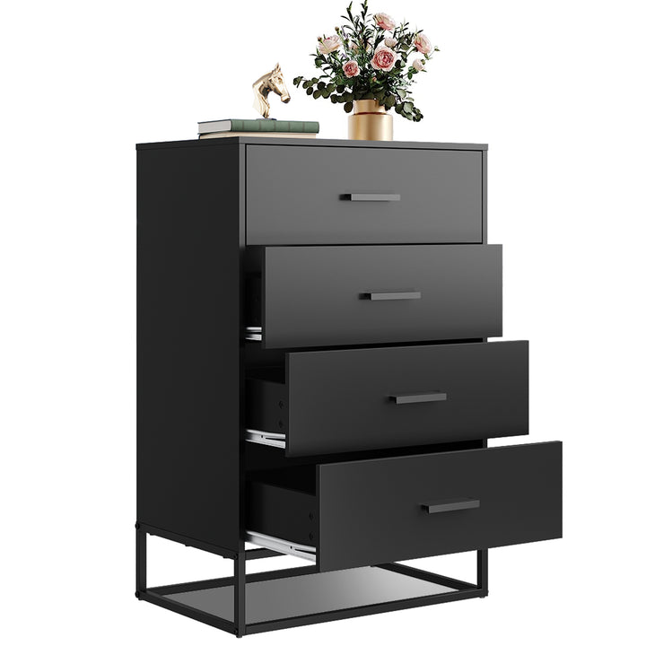 Chest of 4 Drawers with Sturdy Metal Frame | WLIVE