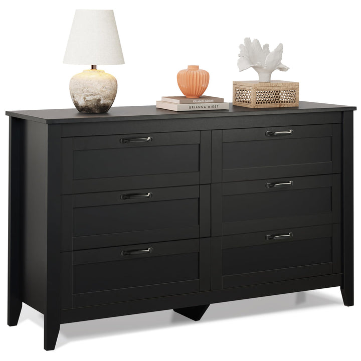 6 Drawer Dresser TV Stand with Metal Handle | WLIVE