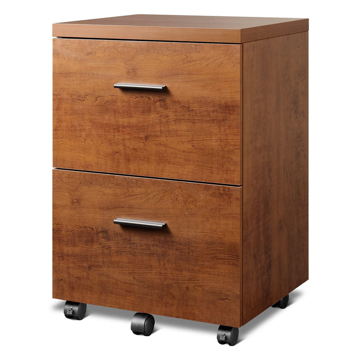 2 Drawer Wood Mobile Lateral File Cabinet with Storage | DEVAISE