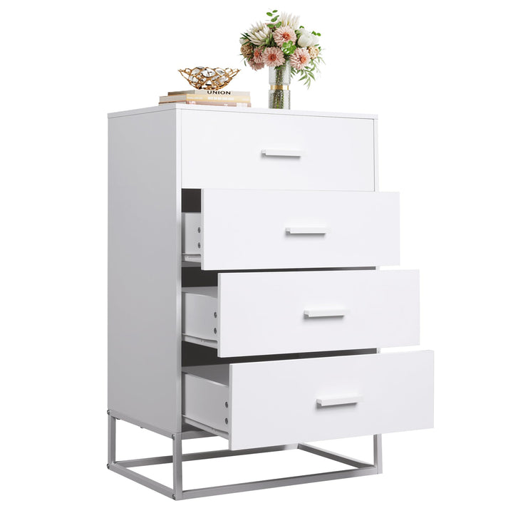 Chest of 4 Drawers with Sturdy Metal Frame | WLIVE