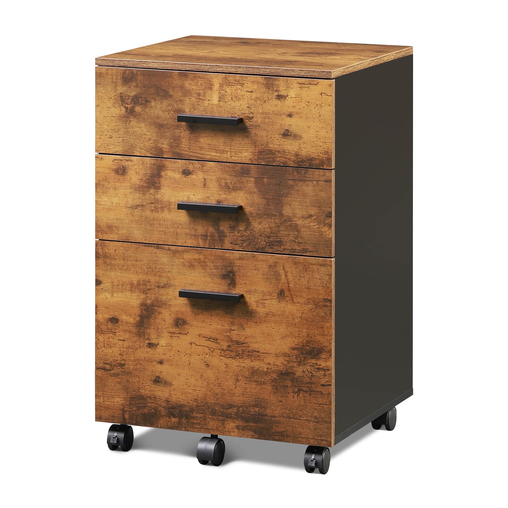 16.2"W Wood 3 Drawer Mobile File DEVAISE Devaise