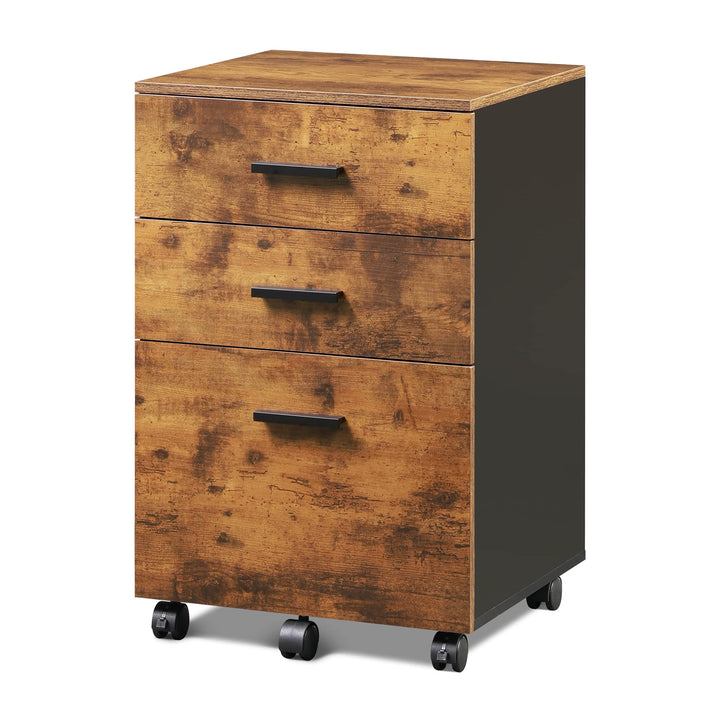 16.2"W Wood 3 Drawer Mobile File Cabinet | DEVAISE