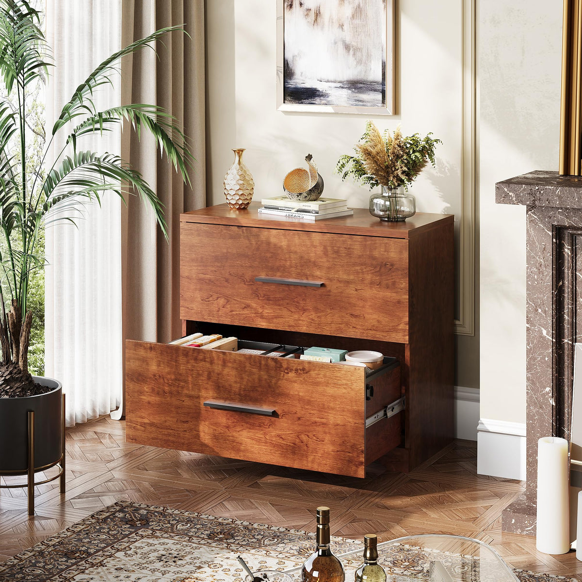 31.69"W 2 Drawer Wood Lateral File Stand DEVAISE