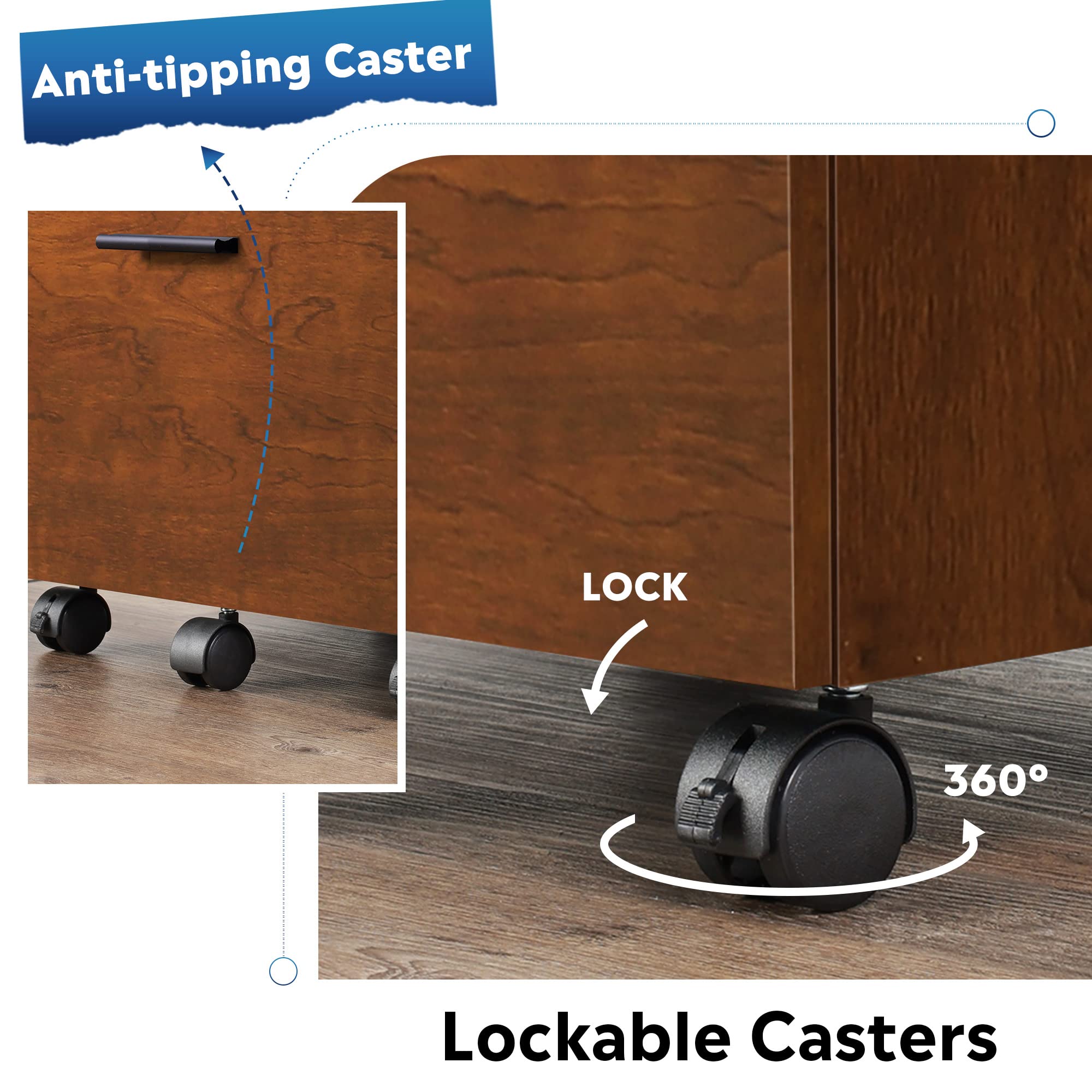 18.5"W Wood 3 Drawer Lateral File Office Furniture DEVAISE