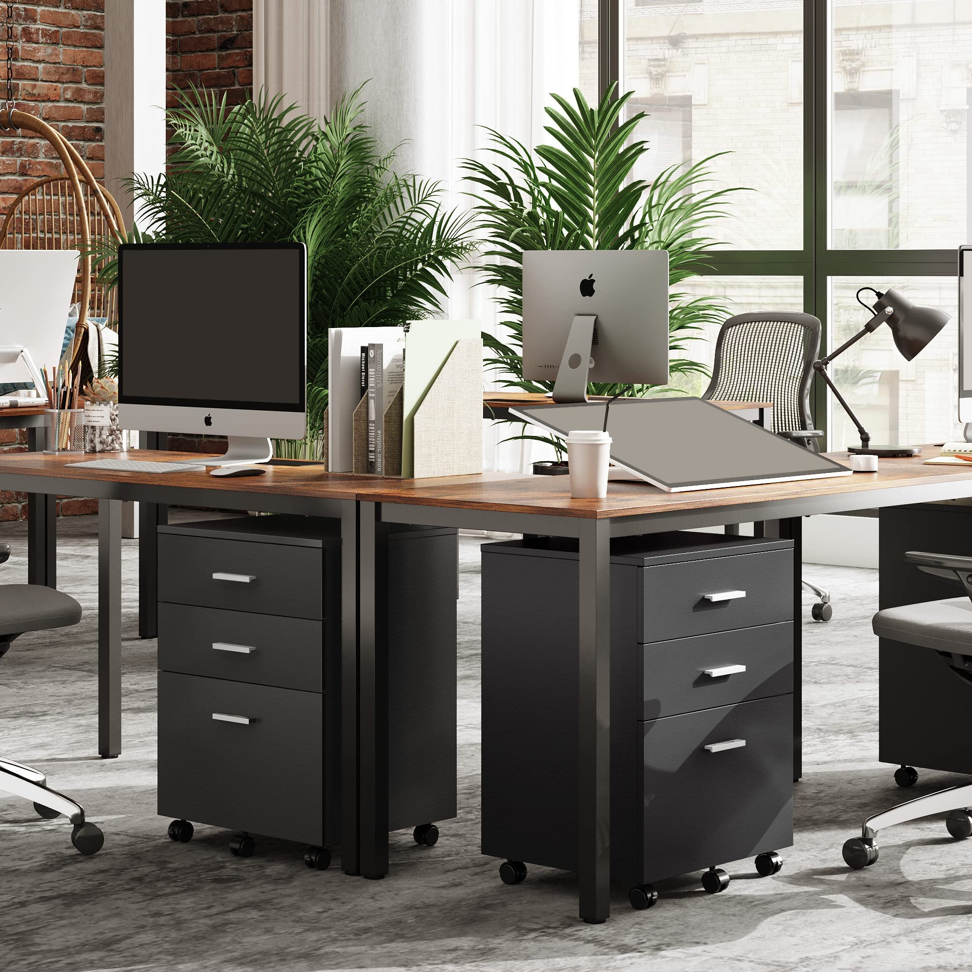 16.2"W Wood 3 Drawer Mobile File Cabinet | DEVAISE – Devaise