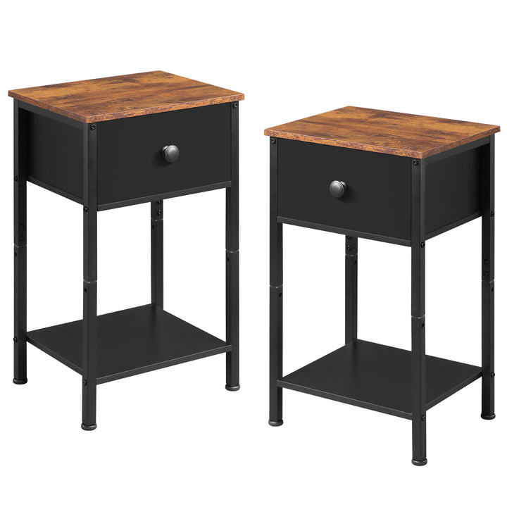 2-Tier End Tables with Drawer Set of 2 | WLIVE