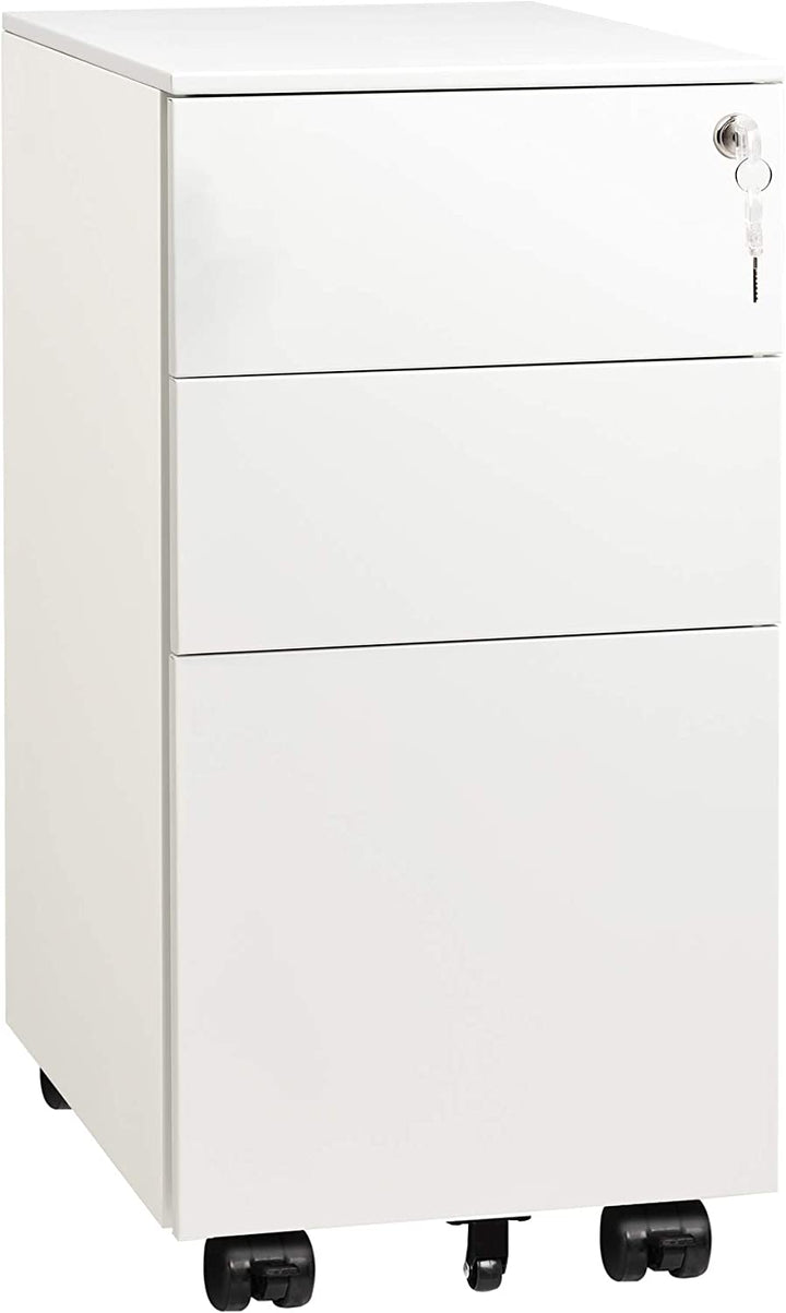 Bellemave 3 Drawer Mobile Locking File Cabinet,Metal Filing