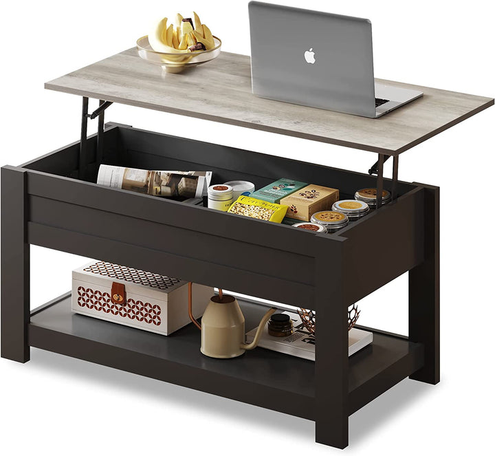 Wood Lift Top Coffee Table with Storage Shelf | WLIVE