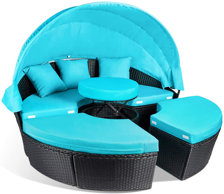 Patio Furniture Outdoor Daybed, Turquoise - Devaise