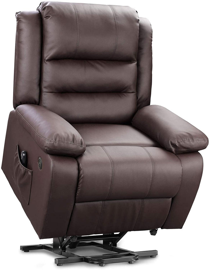 Dual-Motor Power Lift Recliner Chair, Dark Brown - Devaise