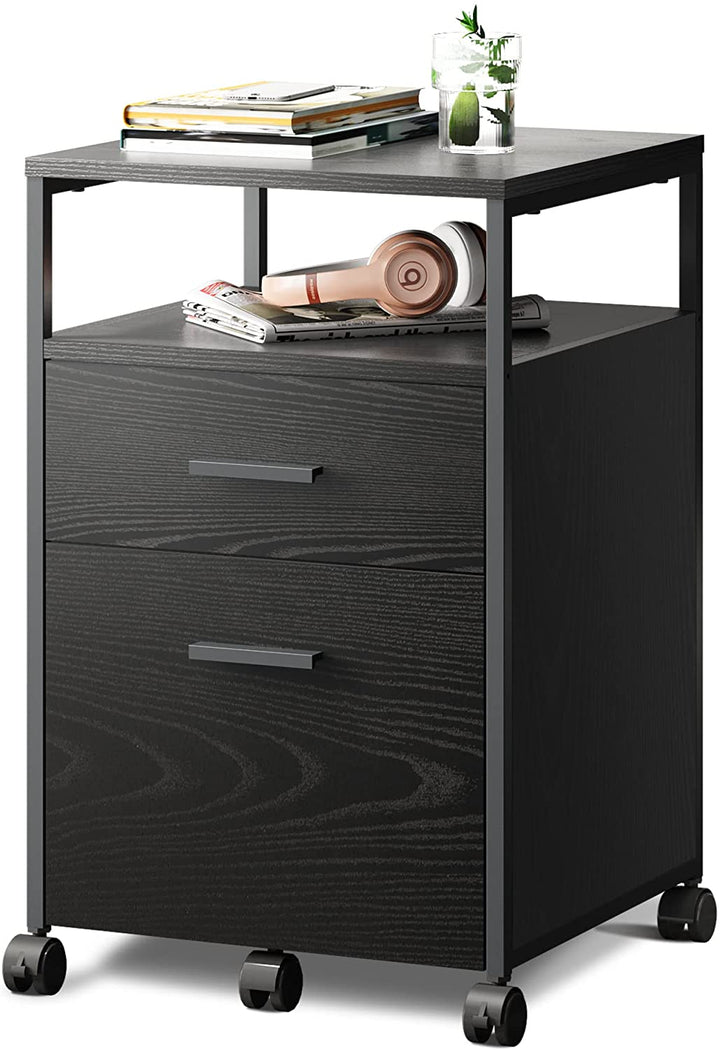 Vasagle File Cabinet Bookshelf With Lock Filing Greige And Black