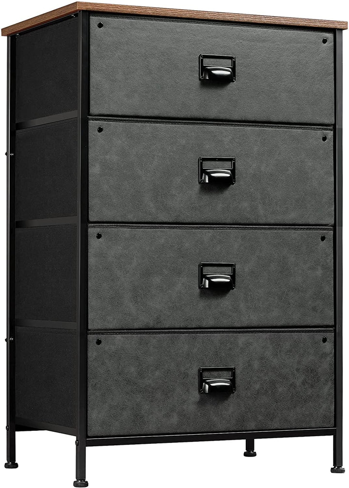 Black Wide Fabric Dresser with 4 Drawers | WLIVE