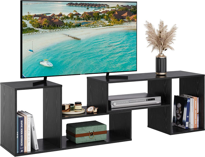Black White 2 Pieces TV Console Stand DEVAISE Devaise