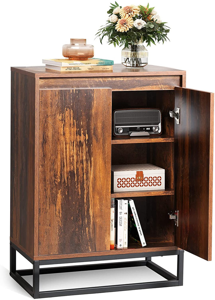 Retro Brown 2-Door Storage Cabinet | WLIVE