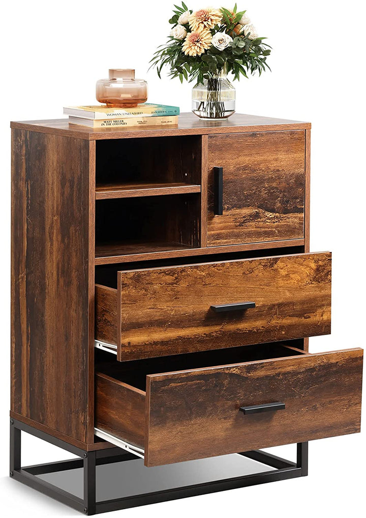 Retro Brown Chest of 2 Drawers | WLIVE
