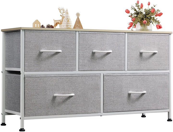 5 Drawer Fabric Dresser TV Stand | WLIVE