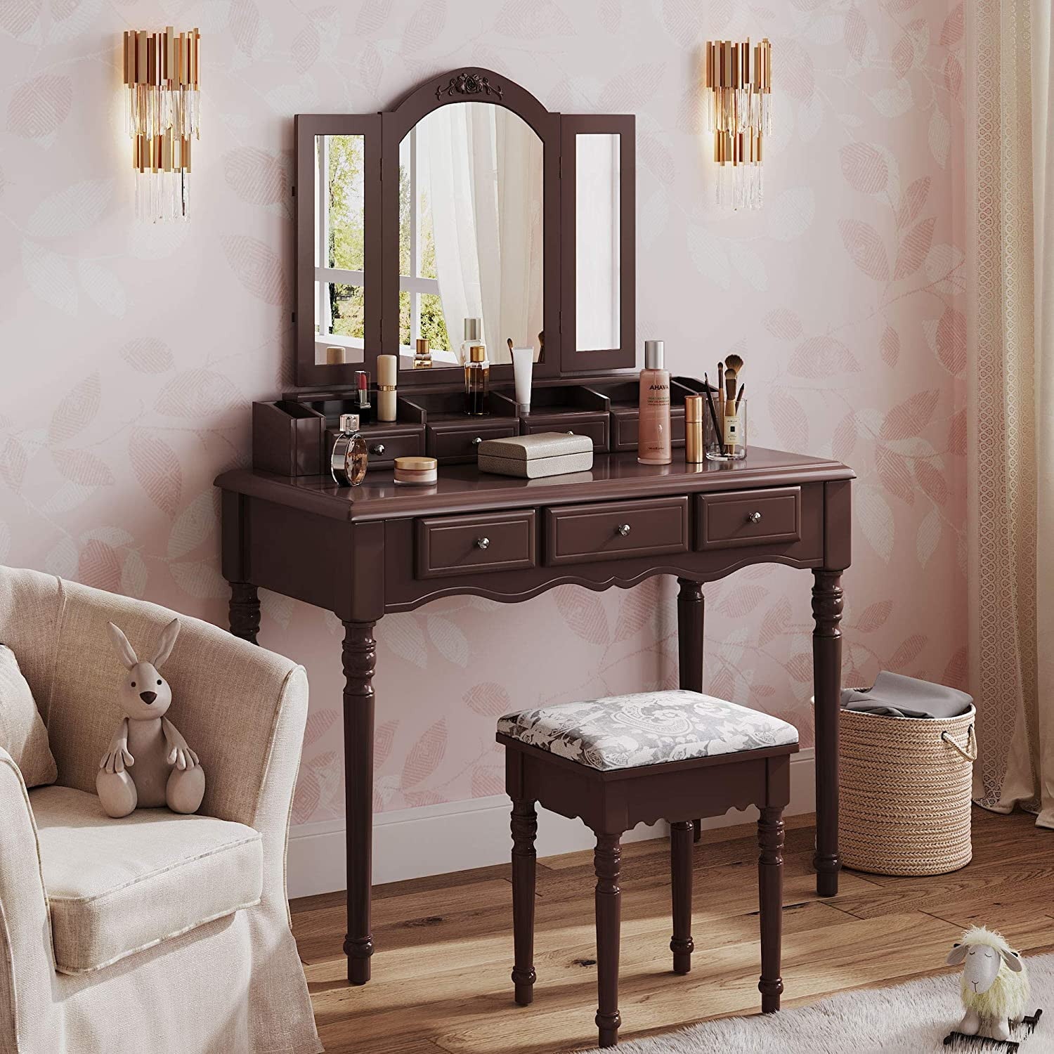 M&w makeup vanity table set hotsell